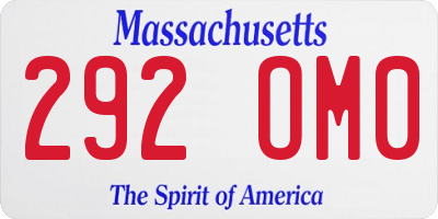 MA license plate 292OM0