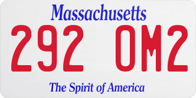 MA license plate 292OM2