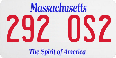 MA license plate 292OS2