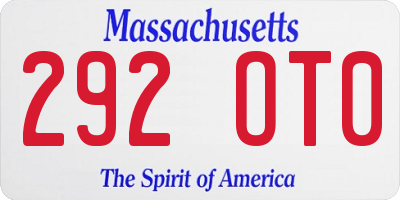 MA license plate 292OT0