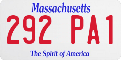 MA license plate 292PA1