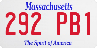 MA license plate 292PB1