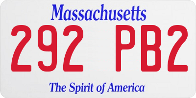 MA license plate 292PB2