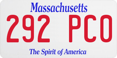 MA license plate 292PC0