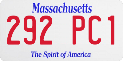 MA license plate 292PC1