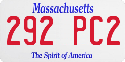 MA license plate 292PC2
