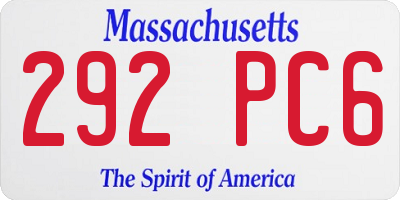 MA license plate 292PC6
