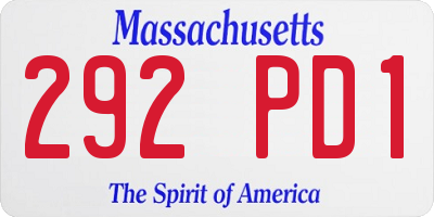 MA license plate 292PD1