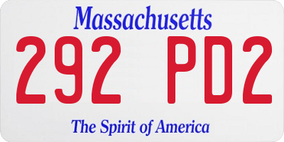 MA license plate 292PD2