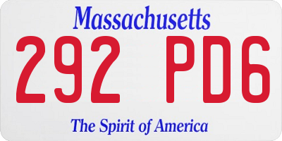 MA license plate 292PD6