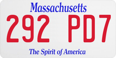 MA license plate 292PD7