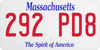 MA license plate 292PD8