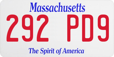 MA license plate 292PD9