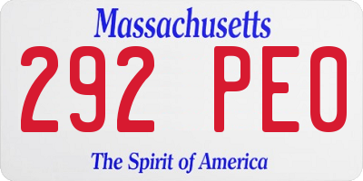 MA license plate 292PE0