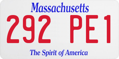 MA license plate 292PE1