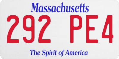 MA license plate 292PE4