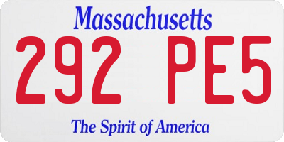 MA license plate 292PE5