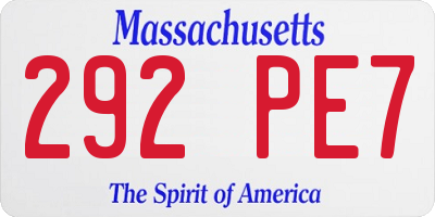 MA license plate 292PE7
