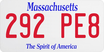MA license plate 292PE8