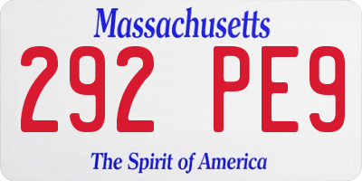 MA license plate 292PE9