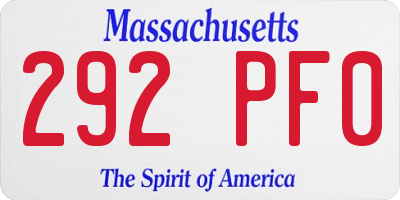 MA license plate 292PF0