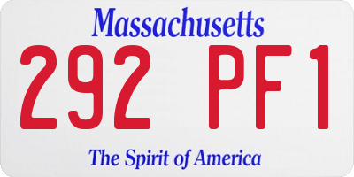 MA license plate 292PF1