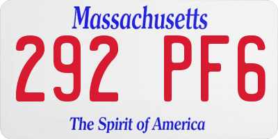 MA license plate 292PF6