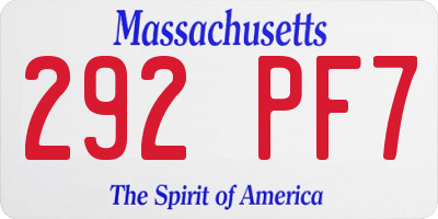 MA license plate 292PF7