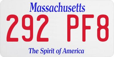 MA license plate 292PF8