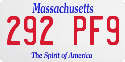 MA license plate 292PF9