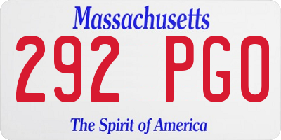 MA license plate 292PG0