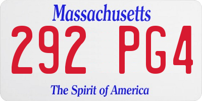 MA license plate 292PG4