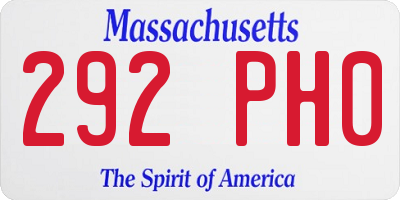 MA license plate 292PH0