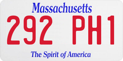 MA license plate 292PH1