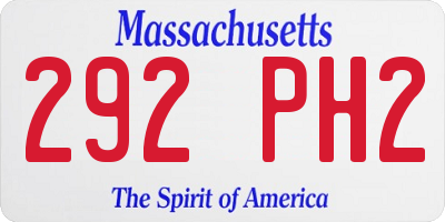 MA license plate 292PH2