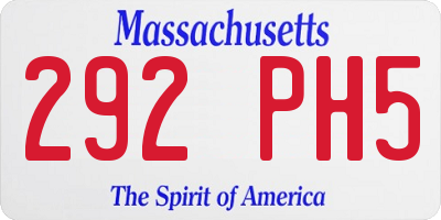 MA license plate 292PH5