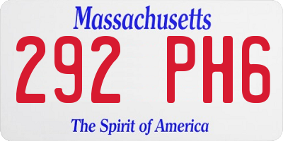 MA license plate 292PH6