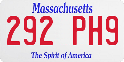 MA license plate 292PH9