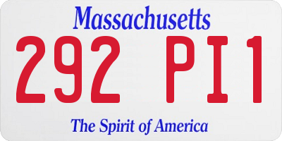 MA license plate 292PI1