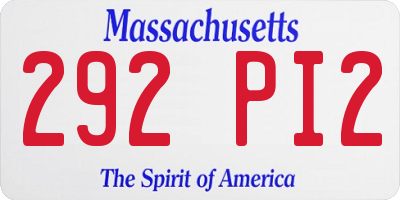 MA license plate 292PI2