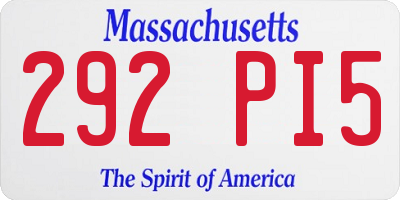 MA license plate 292PI5