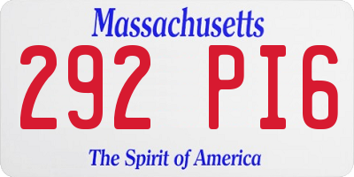 MA license plate 292PI6