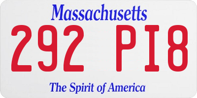 MA license plate 292PI8