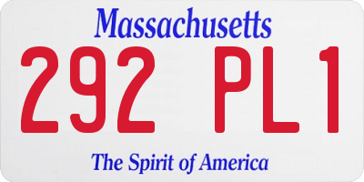 MA license plate 292PL1