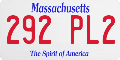 MA license plate 292PL2