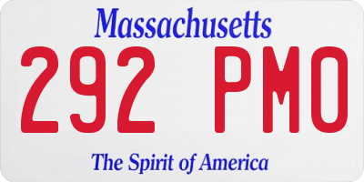 MA license plate 292PM0