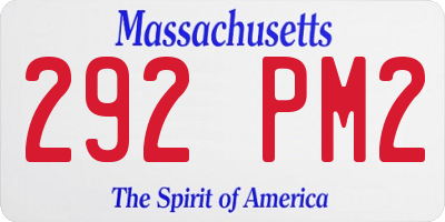 MA license plate 292PM2