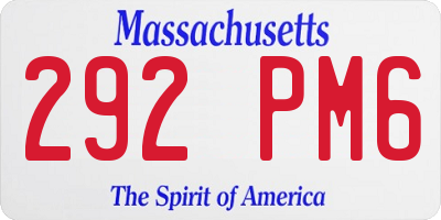MA license plate 292PM6
