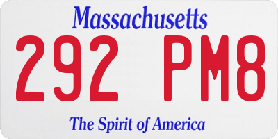 MA license plate 292PM8