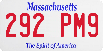 MA license plate 292PM9